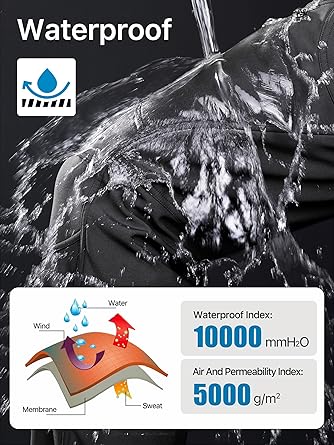 FREE SOLDIER Men's Fleece Lined Outdoor Cargo Hiking Pants Water Repellent Softshell Snow Ski Pants with Zipper Pockets