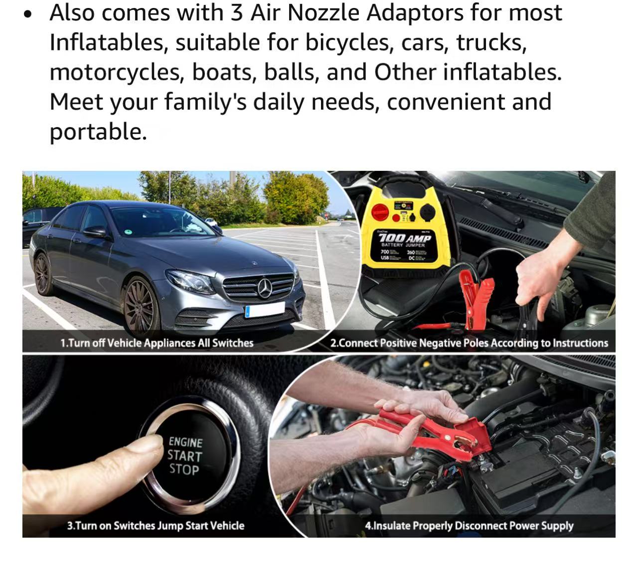 Zun Dian 4 in 1 Car Battery Jump Starter Zundian 4-IN-1 JUMP STARTER1000OMAH BATTERY CAPACITY70OA PEAK CURRENT3.OL GAS DISEL CARS