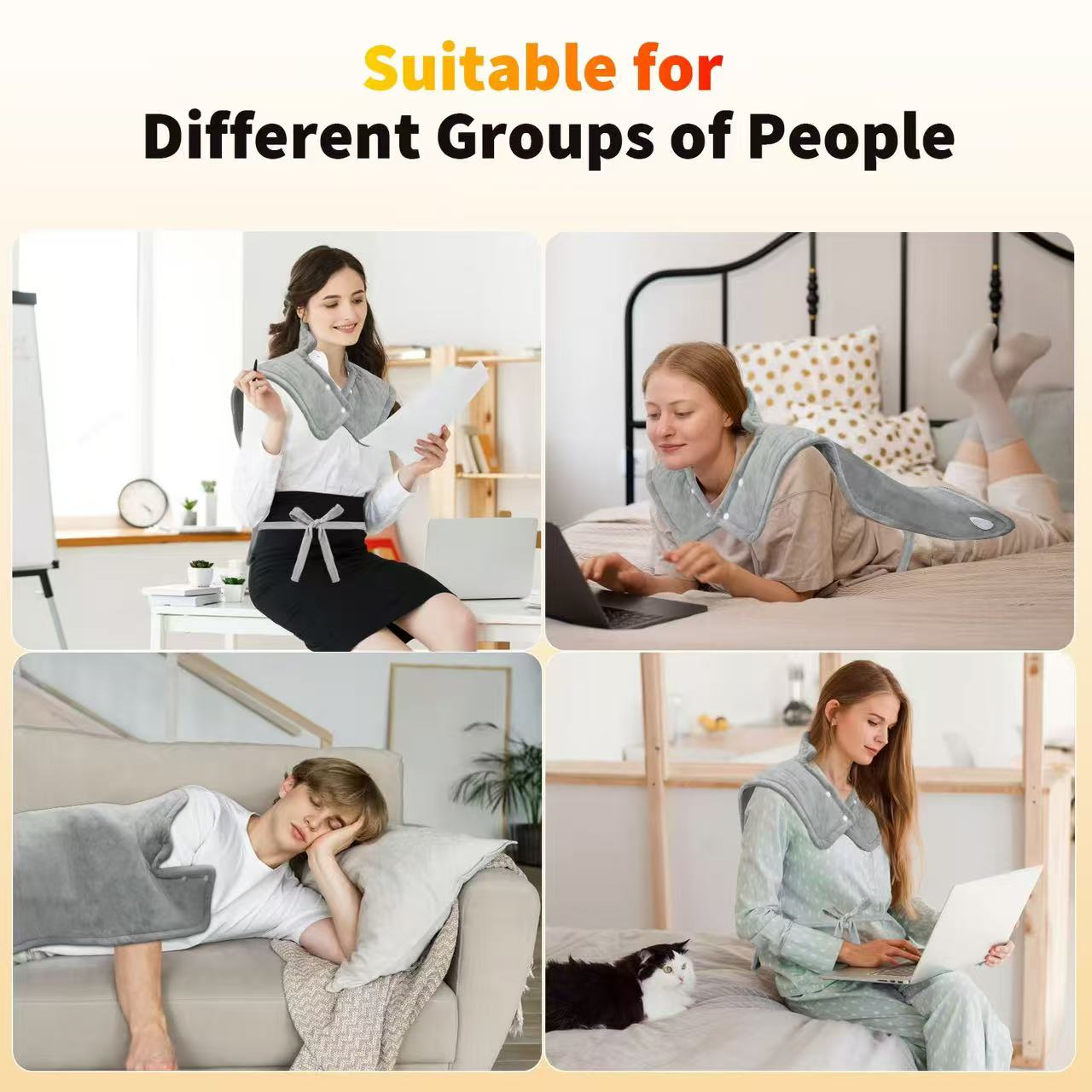 4-in-1 Heating Pad for Shoulder, Neck, Back & Waist
