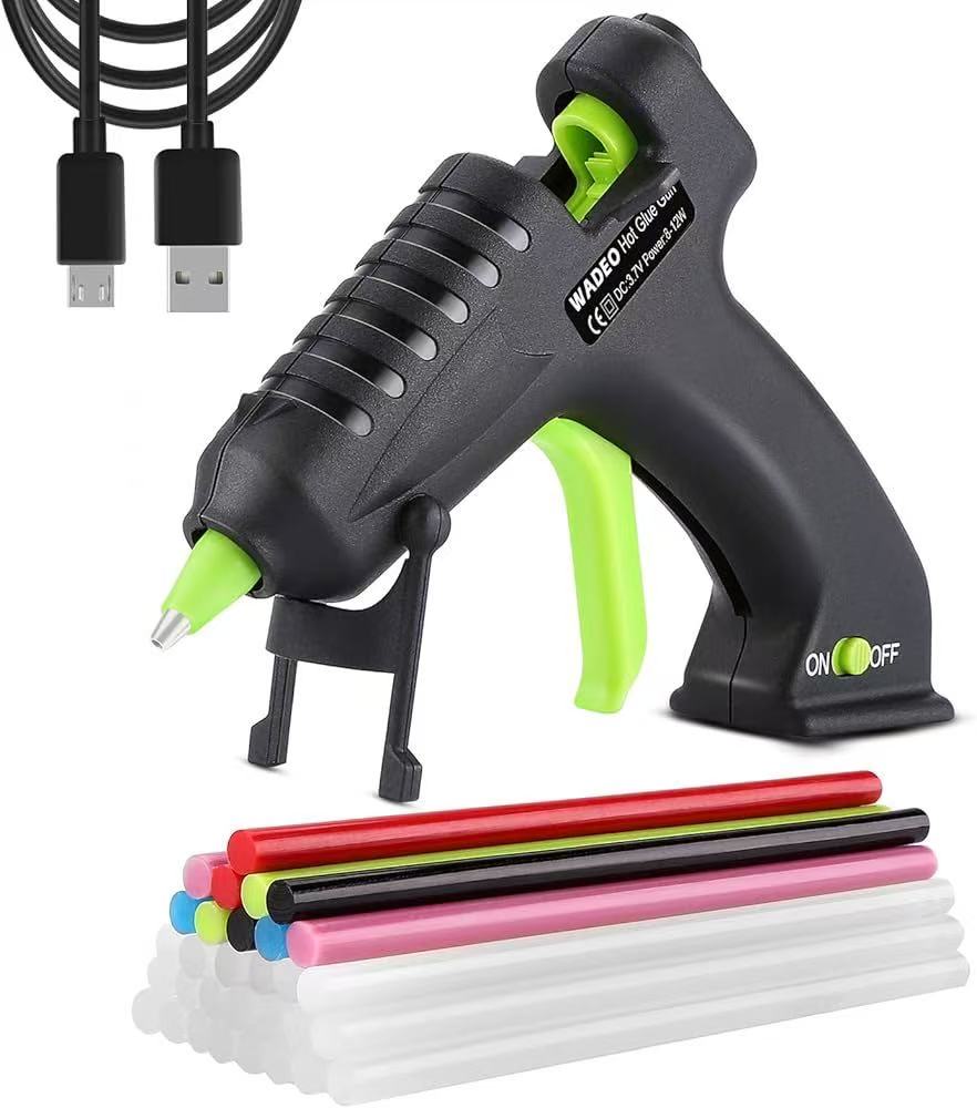 USB Rechargeable Mini Cordless Glue Gun Set (Includes 30 Glue Sticks)