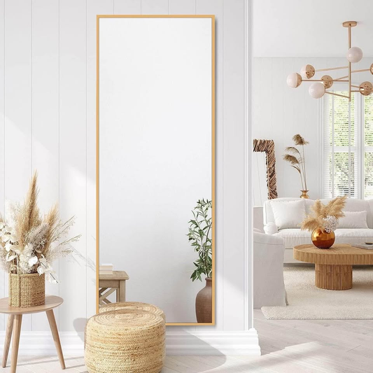 NeuType 59英寸x20英寸全身镜 金色镜 全身镜 立式镜 卧室大镜子 健身房镜子 家庭健身房镜子 金色浴室镜 全身壁镜