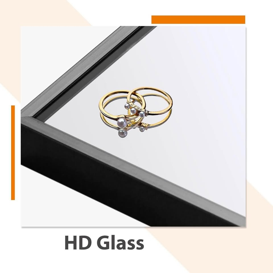 全身落地镜 65”×22” 金属铝合金框架落地镜，带支架，可立式、悬挂式或靠墙放置（黑色）