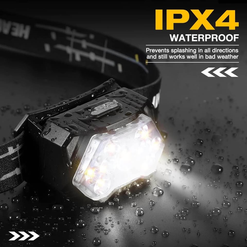 GOANDO Headlamp Rechargeable 2500 Lumen LED Head Lights for Forehead 4 Pack Bright Head Lamp with Red Light Sensor Mode Waterproof Flashlights Running Lights for Running Cycling Working Camping