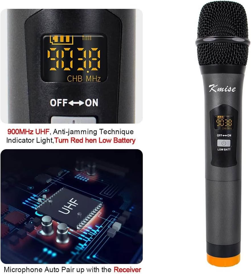 卡拉OK无线麦克风系统，UHF专业手持式动圈无线麦克风系统，适用于专业演出主持人、户外婚礼、会议、卡拉OK、教堂、演讲、晚宴等场合。