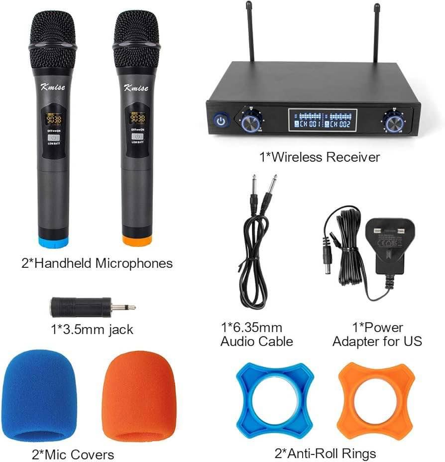卡拉OK无线麦克风系统，UHF专业手持式动圈无线麦克风系统，适用于专业演出主持人、户外婚礼、会议、卡拉OK、教堂、演讲、晚宴等场合。