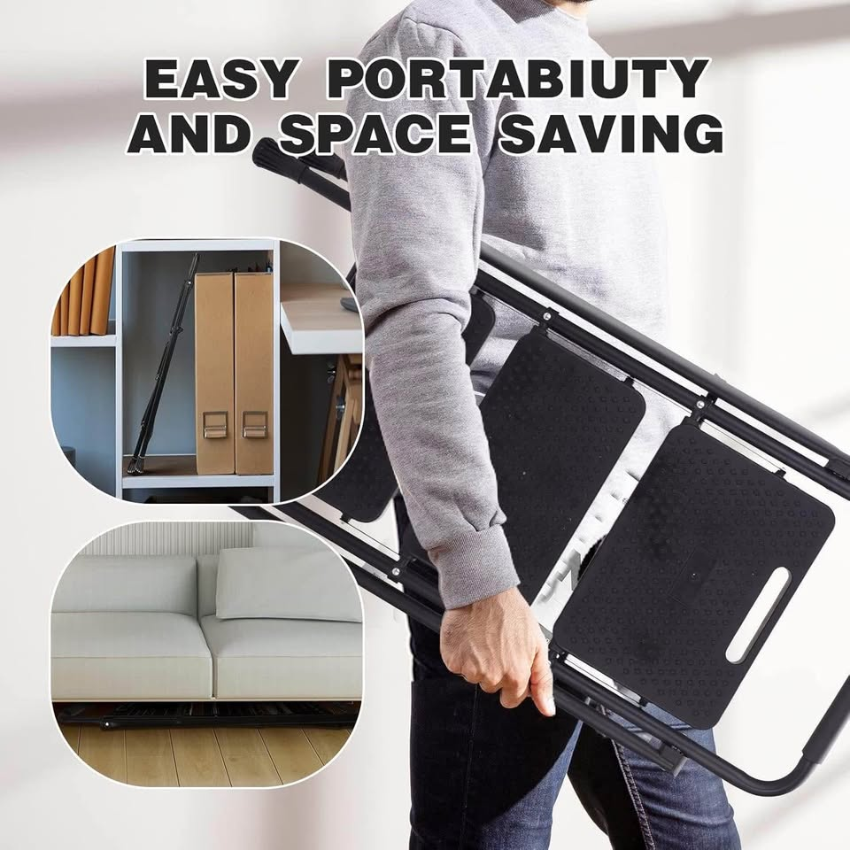 BOWEITI 三步梯，便携式折叠梯凳，带宽防滑踏板，轻便坚固的钢制梯子，带扶手，大承重梯，适用于家庭厨房、图书馆、办公室