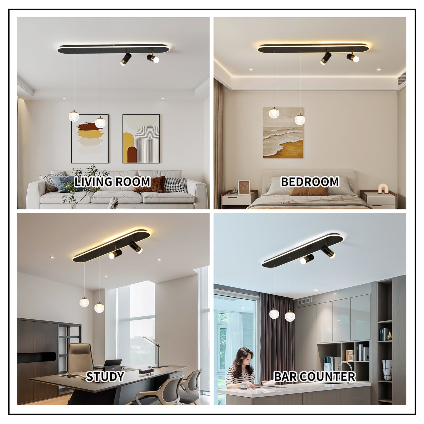 现代LED厨房岛台吊灯