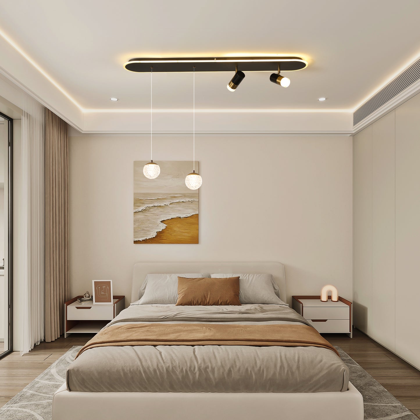 现代LED厨房岛台吊灯