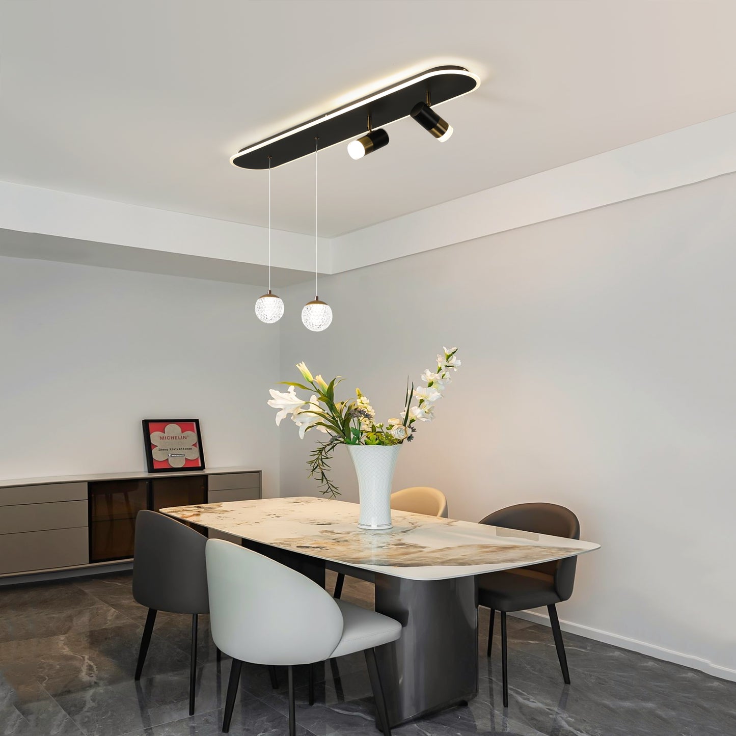 现代LED厨房岛台吊灯