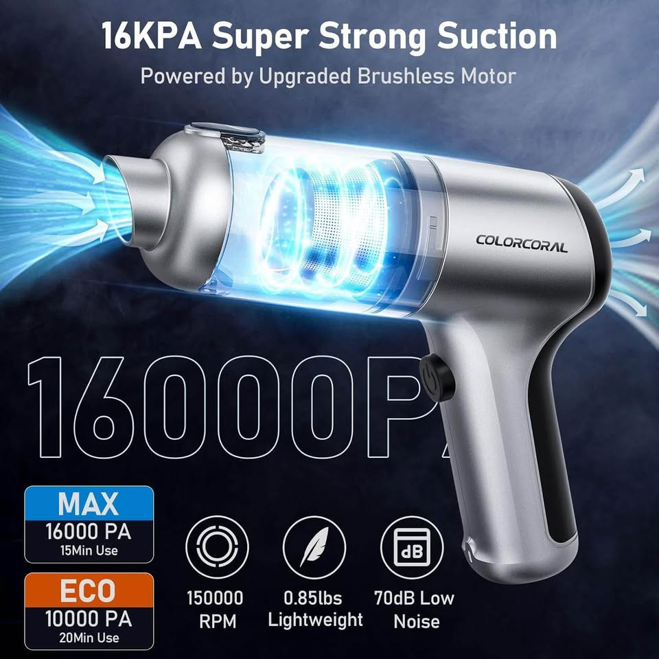 无绳手持吸尘器，附赠2支清洁凝胶，空气除尘器，电脑吸尘器，无线可充电，适用于汽车内饰、键盘清洁、家居清洁