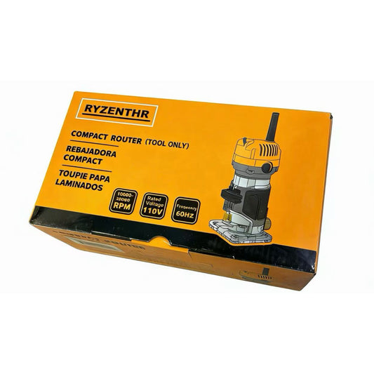 650W Wood Router, Variable Speed, 15pcs Milling Cutter, Transparent Base, Comfortable Grip for Woodworking