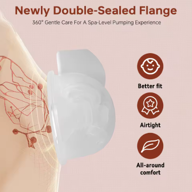 Yunlism 2PCS S9 Hands Free Breast Pump Double Wireless Pump with Comfortable Double-Sealed Flange with 2 Modes & 9 Levels - 24mm