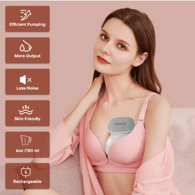 Yunlism 2PCS S9 Hands Free Breast Pump Double Wireless Pump with Comfortable Double-Sealed Flange with 2 Modes & 9 Levels - 24mm