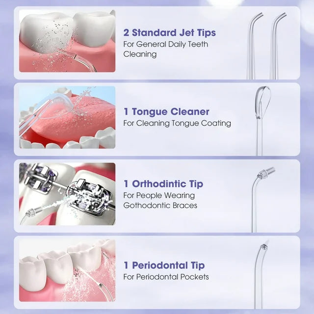 Sejoy 无绳便携式冲牙器，3 种模式 DIY，IPX7 防水，170 毫升伸缩水箱，旅行家用两用冲牙器，紫色