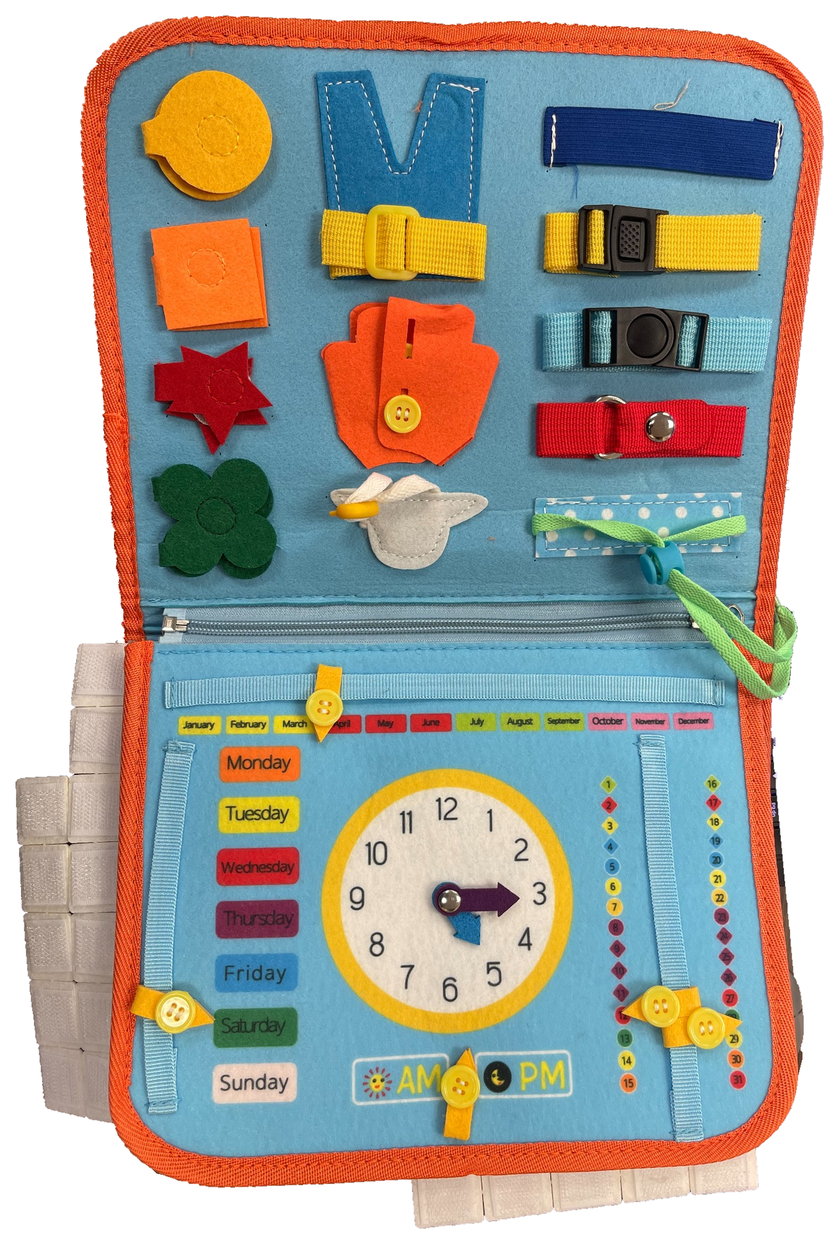 Dinosaur Busy Board Montessori Sensory Activity Book Travel Learning Toy