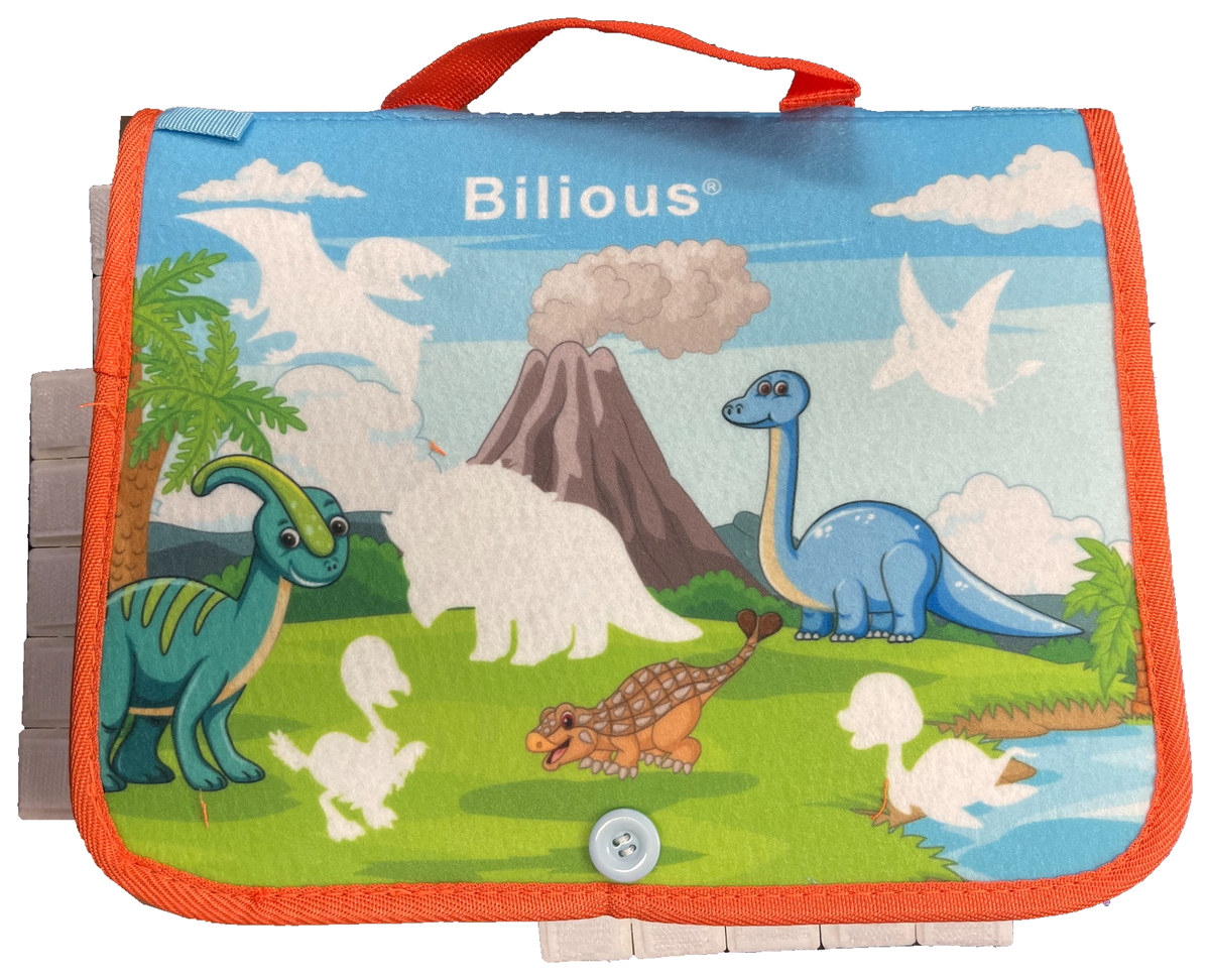 Dinosaur Busy Board Montessori Sensory Activity Book Travel Learning Toy