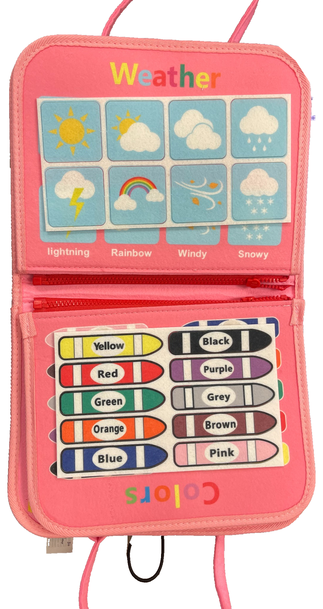 Pink Dinosaur Busy Board Montessori Sensory Activity Book Travel Learning Toy